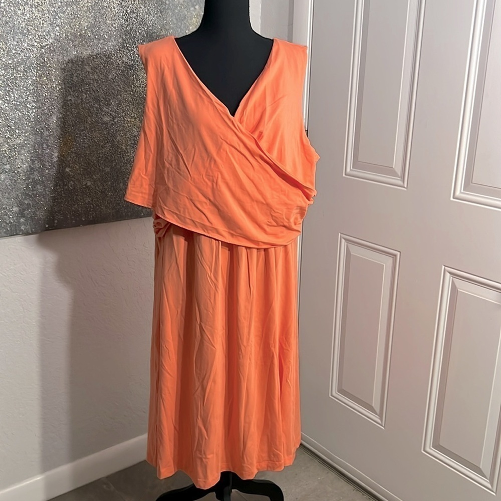 LANDS END CORAL DRESS SIZE 2X.